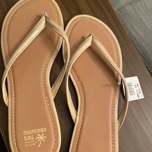 Cream Flip Flops